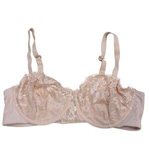 Soma Embraceable Balconette Bra 36D Lace Underwire Light Pink